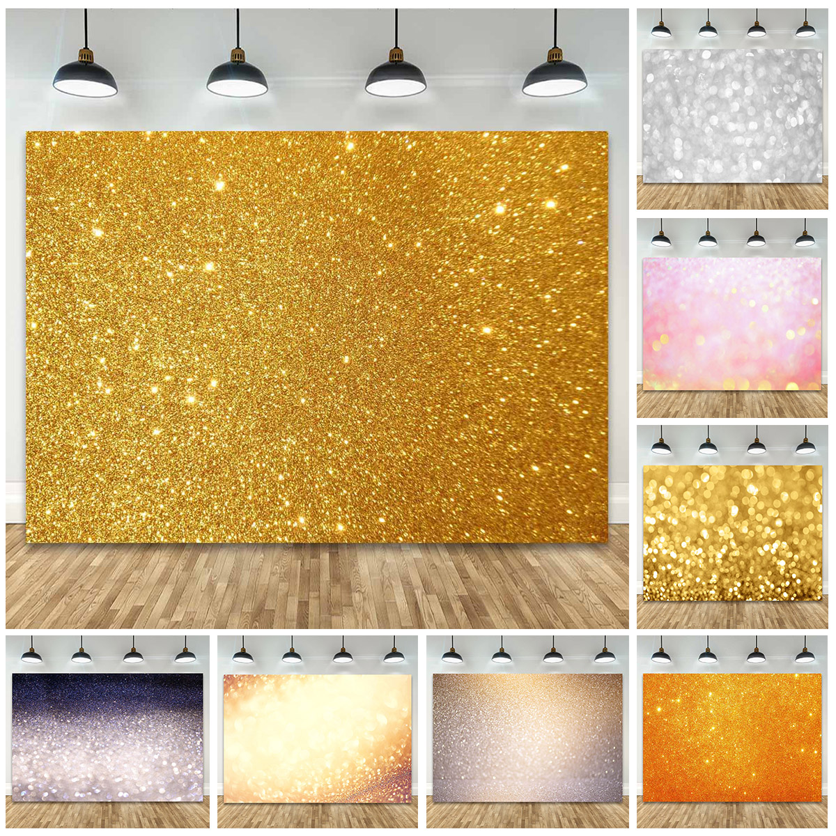 Baby Products Photoshoot - Golden Silver Glitters Backdrops Sparkles Party