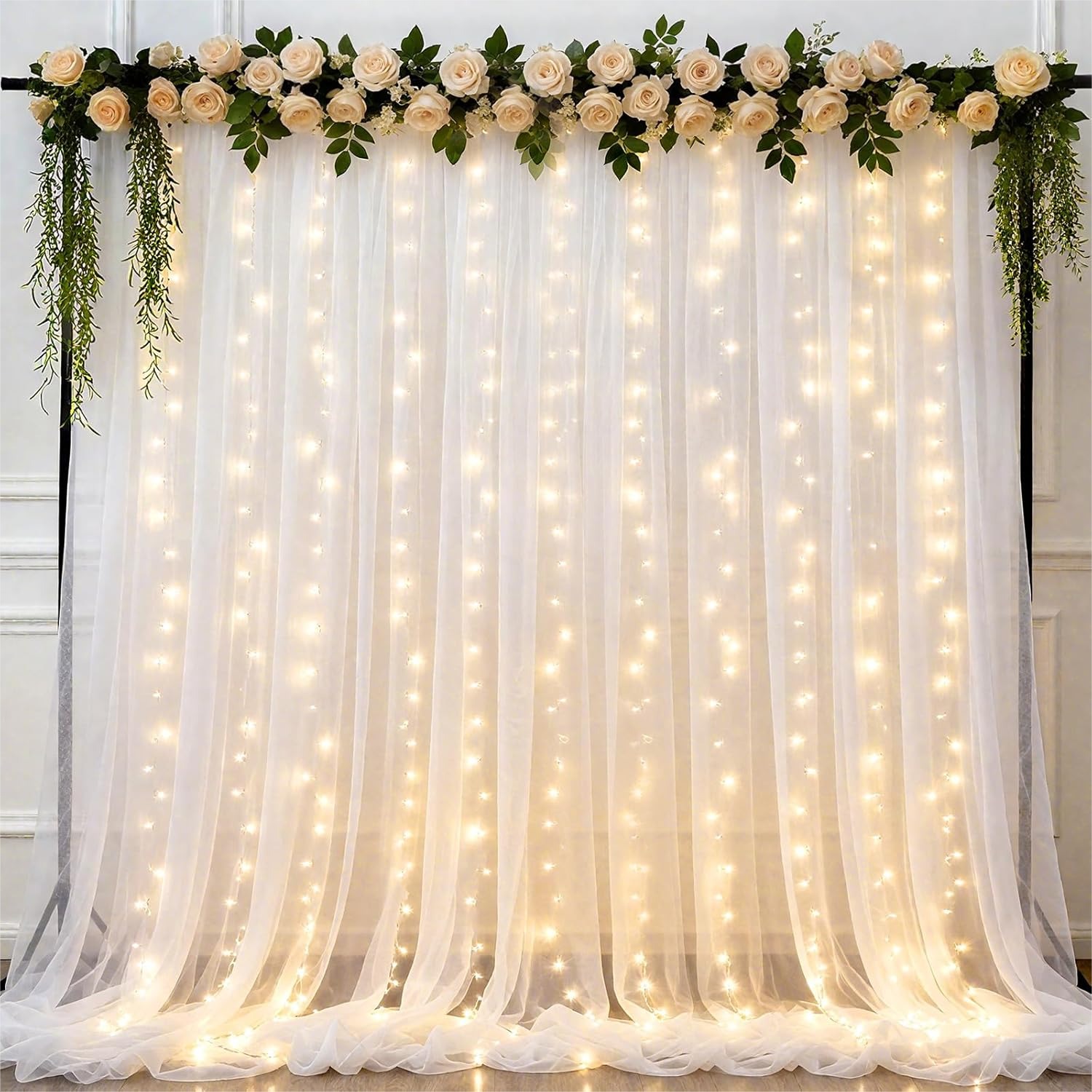 Baby Products Photoshoot - 10x10ft White Tulle Backdrop Curtain with