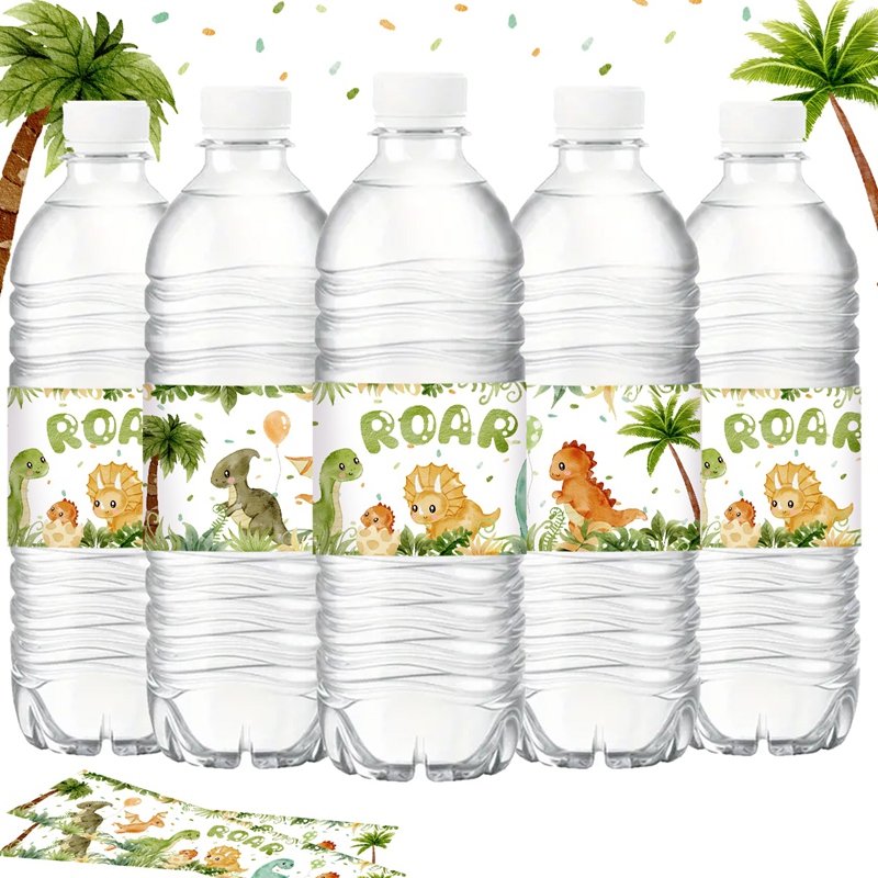Zwitsal Baby Products - 10Pcs Dinosaur Party Water Bottle Stickers
