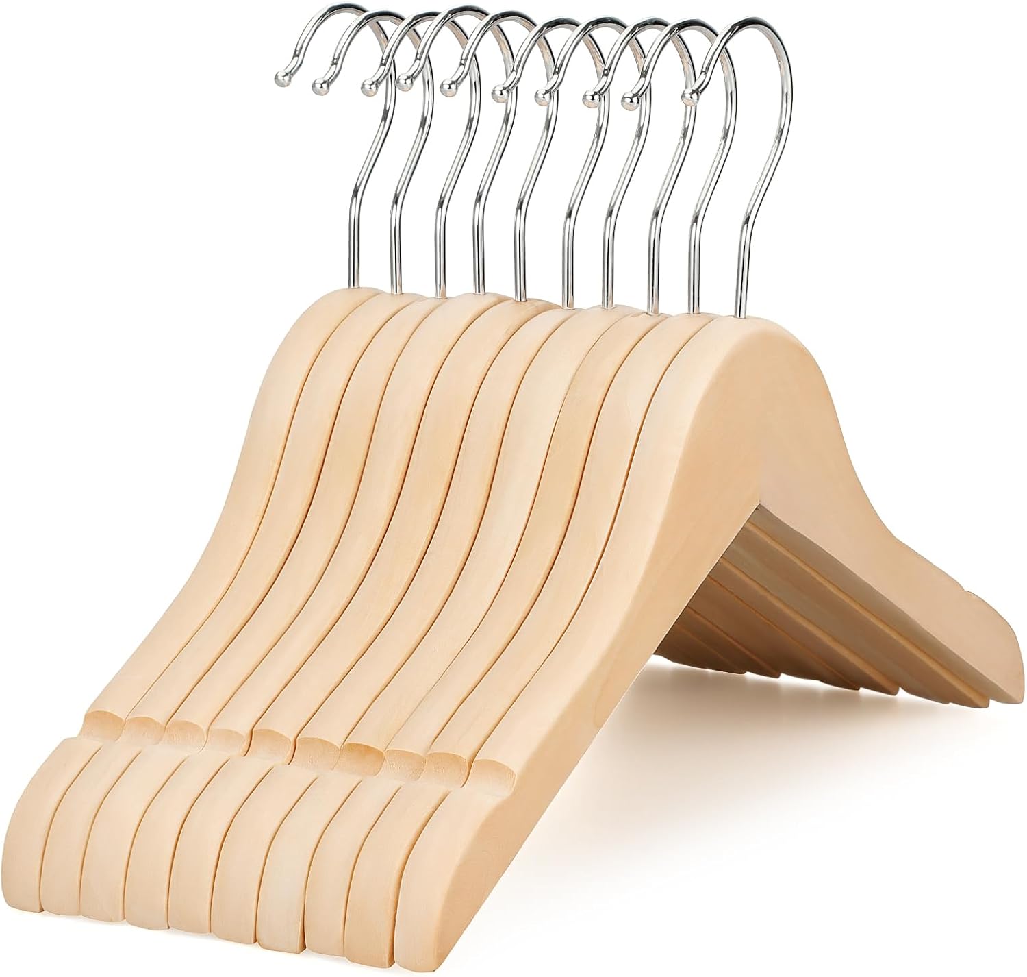 Baby Products In - Natural Wood Kids Hangers with 360°