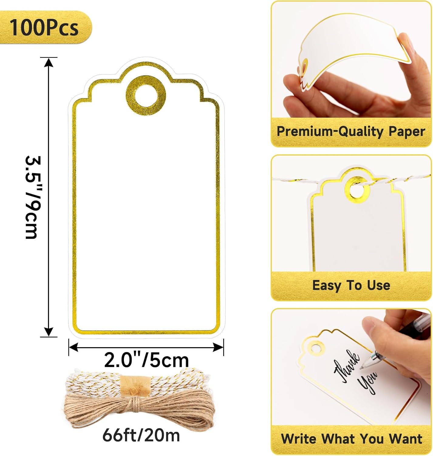 Gold Foil Gift Tags with Strin - Baby Products In incelemesi ve fiyatı