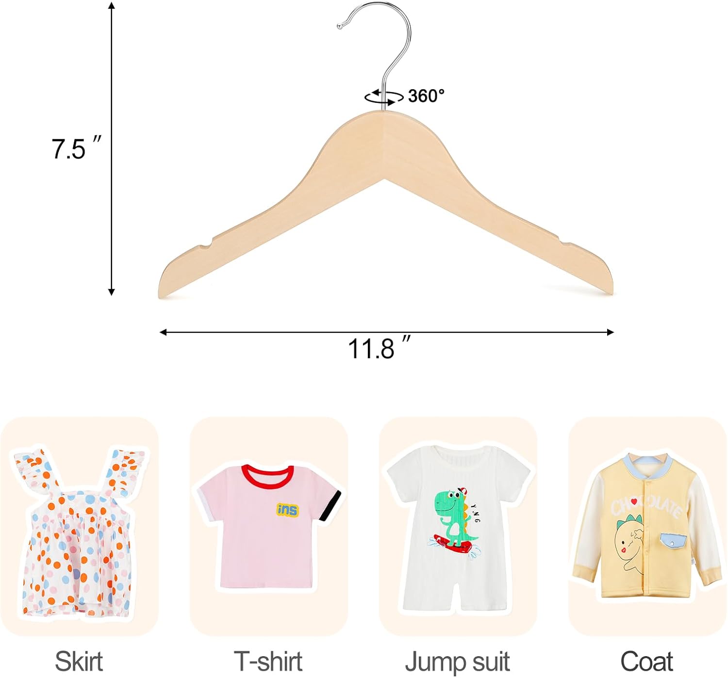 Natural Wood Kids Hangers with - Baby Products In incelemesi ve fiyatı