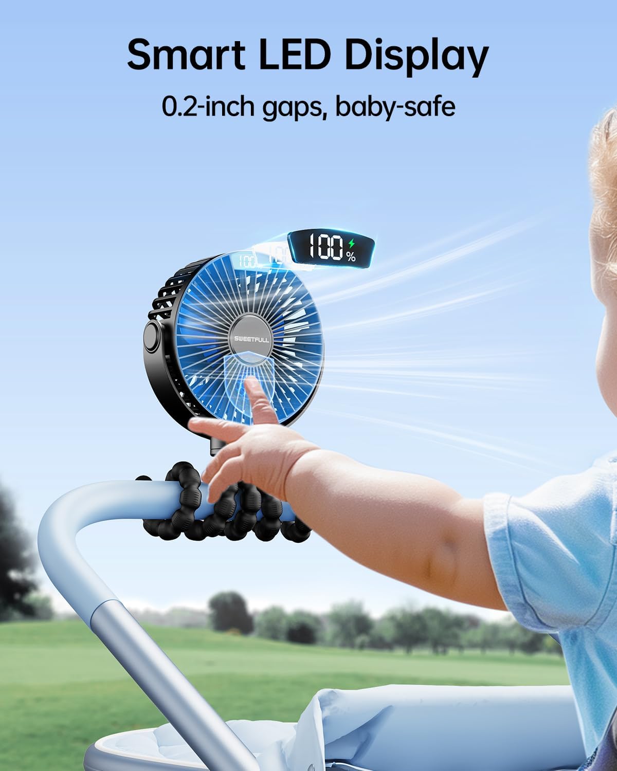Portable Stroller Fan with LED - Baby Products In incelemesi ve fiyatı