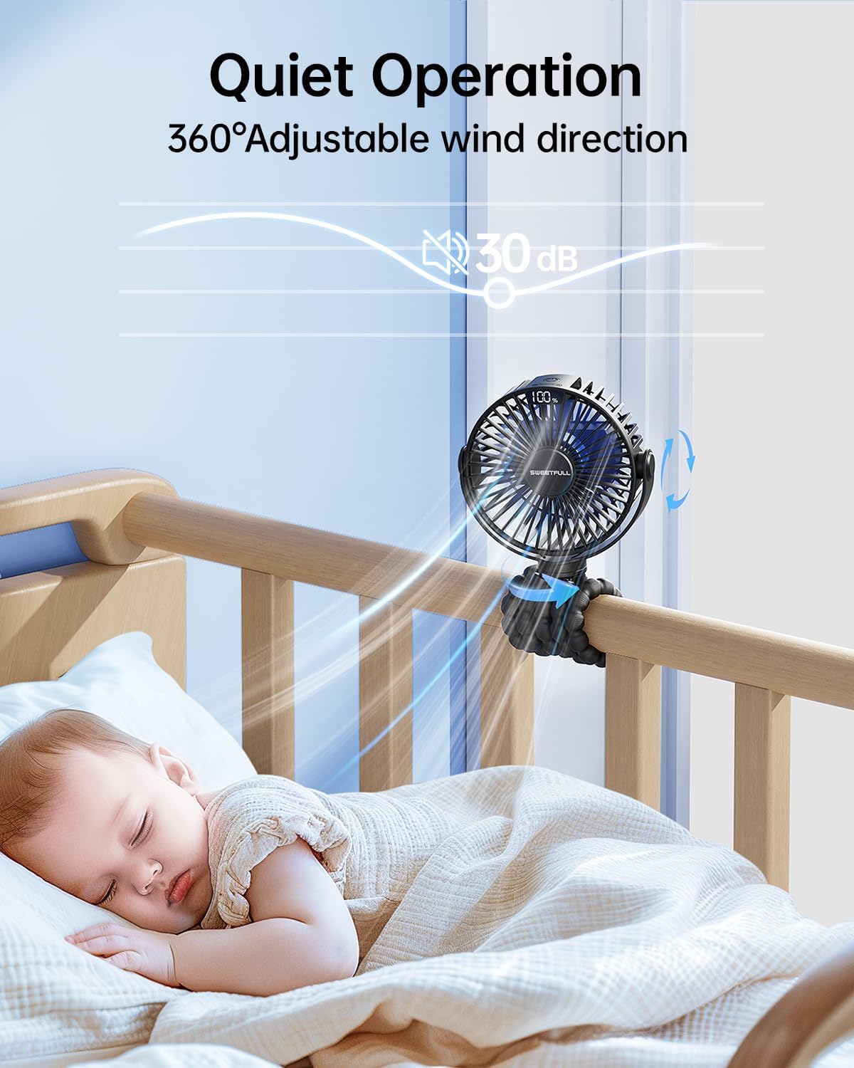 Portable Stroller Fan with LED - Baby Products In incelemesi ve fiyatı